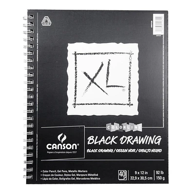 XL Drawing Pad, Black, 9" x 12"