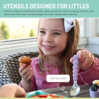 melii Bol en silicone avec couvercle et ustensiles requin