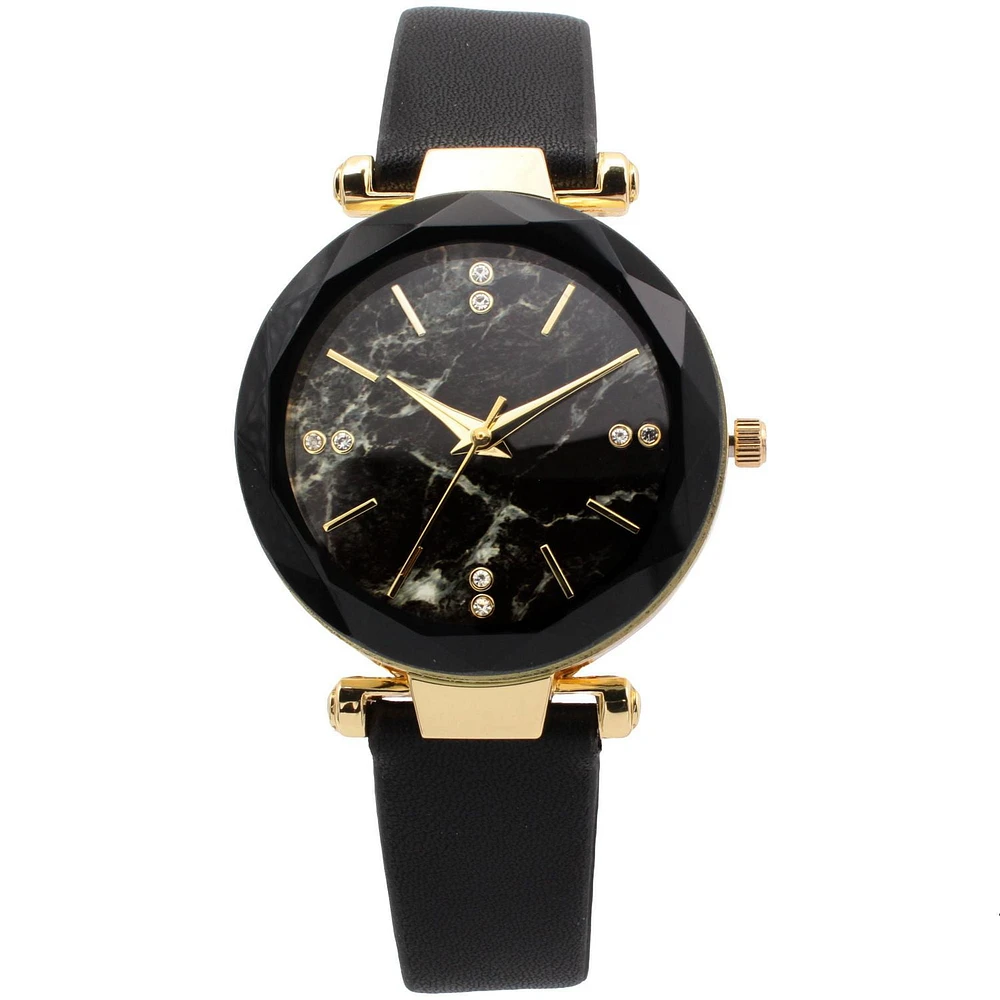 Montre pour femme avec bracelet noir