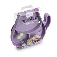 Assiette avec ventouse en silicone divisée– chat- 100 % silicone, pour bébé et les tous-petits - sans BPA, va au lave-vaisselle et au micro-ondes. Assiette en silicone divisée