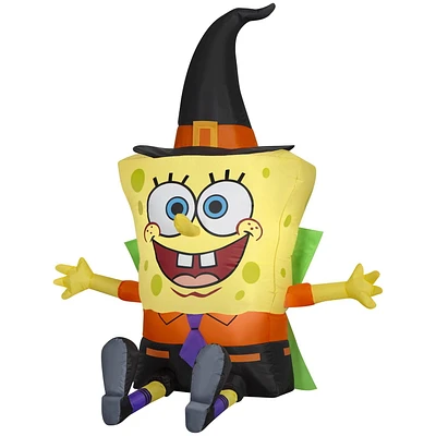 Airblown-Spongebob in Black and Orange Witch Outfit-MD-Nick (WM)