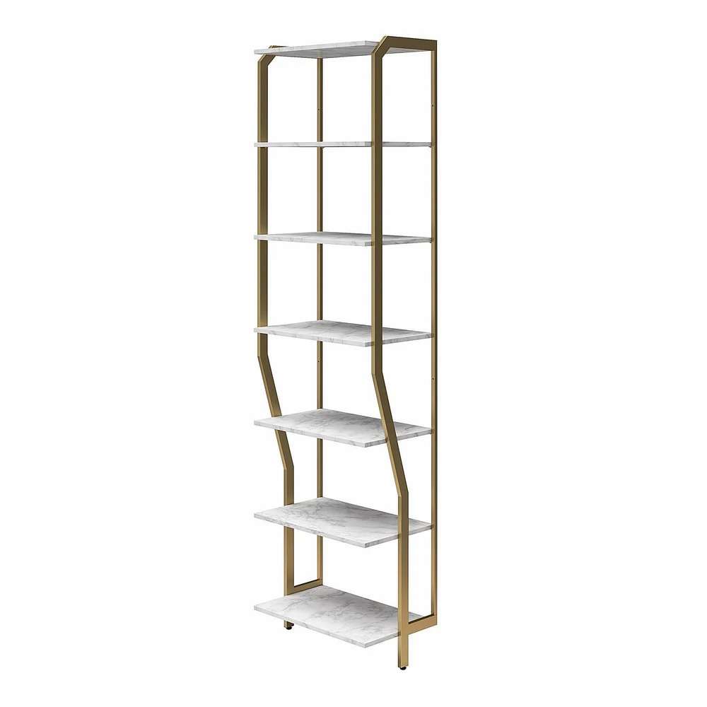 CosmoLiving Gwyneth Closet - Shelves, White Marble