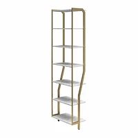 CosmoLiving Gwyneth Closet - Shelves, White Marble