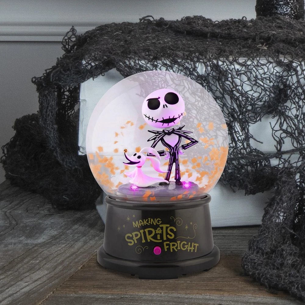 Tabletop Globe-4.5"-Stylized Jack Skellington and Zero-Disney