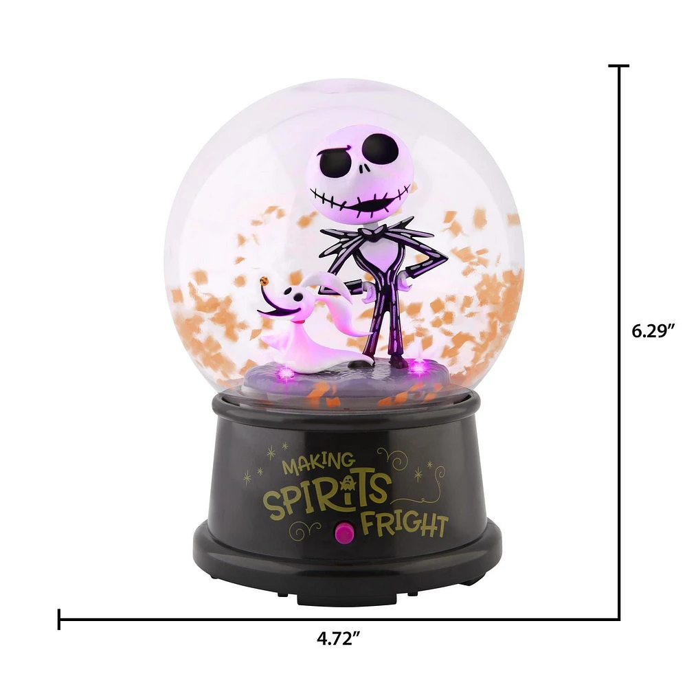 Tabletop Globe-4.5"-Stylized Jack Skellington and Zero-Disney