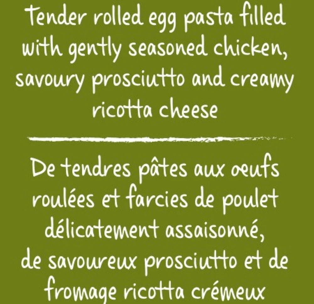 Olivieri Fresh Cannelloni Chicken Prosciutto, Fresh Pasta, 540 g