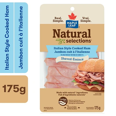 Jambon style italien émincé Natural Selections Maple Leaf Jambon à l’italienne 175 g