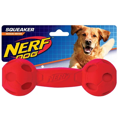 Nerf Squeak Barbell Medium Dog Toy