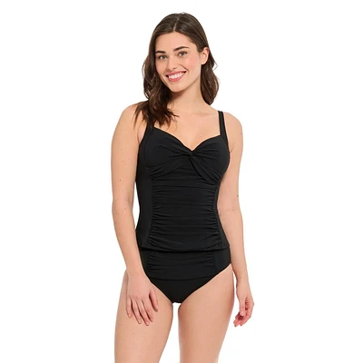 Haut de tankini à encolure en cœur avec torsade froncée à l’avant pour femme Captiva