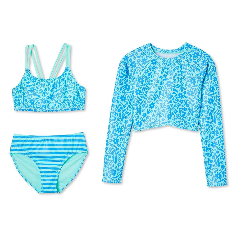 Maillot de bain 3 pièces George pour filles Tailles TP–TG