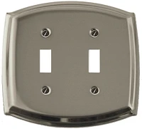 Atron Electro Industries Colonial Satin Nickel Double Toggle Wall Plate