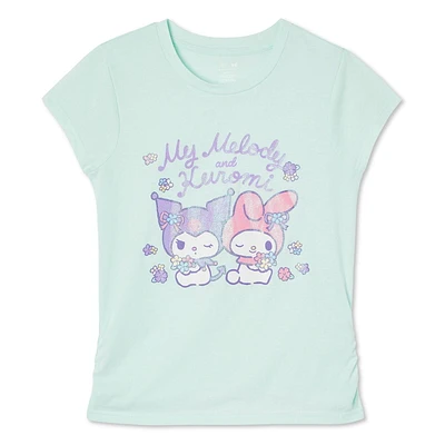 Haut à mancherons My Melody et Kuromi pour filles Tailles TP-G