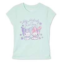Haut à mancherons My Melody et Kuromi pour filles Tailles TP-G