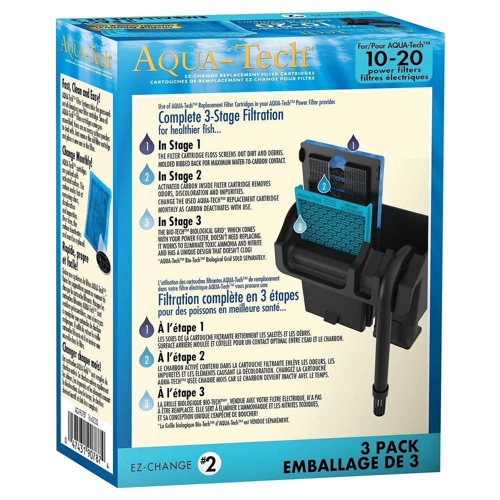 Aqua-Tech Cartouche Filtrante 10-20, Paquet de 3 Cartouche filtrante Aqua-Tech de 10 à 20 gallons, paquet de 3