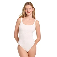 Summer Flirtt Maillot de bain une pièce en jacquard à col rond et dos nu pour femme