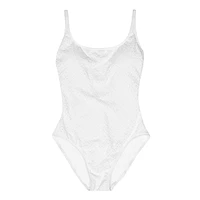 Summer Flirtt Maillot de bain une pièce en jacquard à col rond et dos nu pour femme