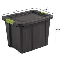 Sterilite 68L Tuff1 Tote Box- Grey- 6 Pk