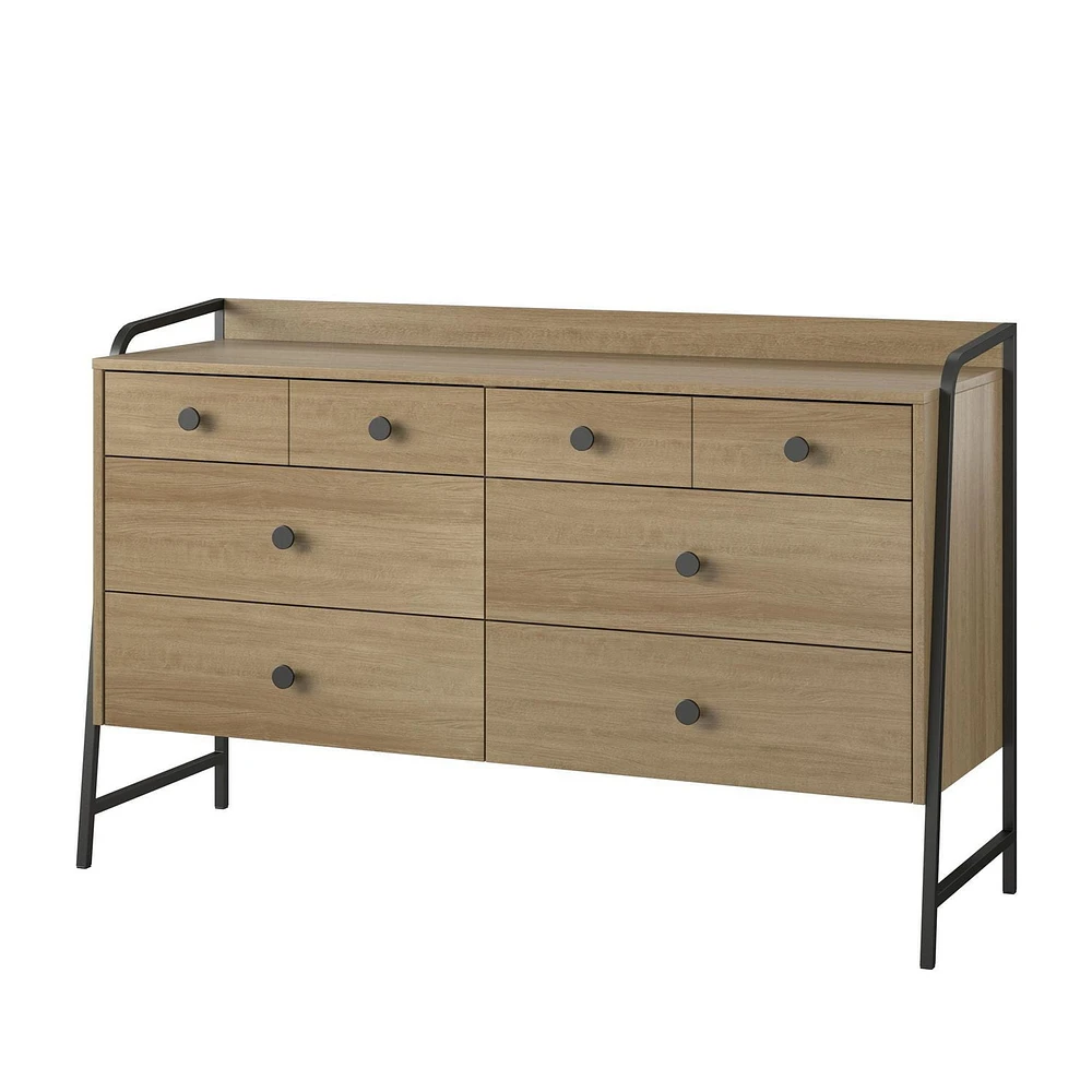 Novogratz Bushwick Wide 6 Drawer Dresser, Natural