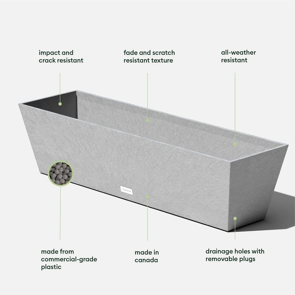 Veradek Pure Series Window Box 36" Plastic Planter