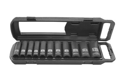 HART 11-Piece 1/2-inch Drive SAE Impact Socket Set, Chrome Vanadium