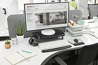 3M™ Adjustable Monitor Stand MS90B, Black & Silver, Extra Wide, 12 in x 20 in x 5.875 in