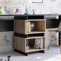 Bureau à 2 plateaux Nelson de Novogratz, blanc et naturel