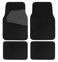 4PC CARPET CAR MAT TUFTED BLACK, 4 PIECES