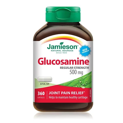 Jamieson Regular Strength Glucosamine 500 mg Capsules, 360 capsules
