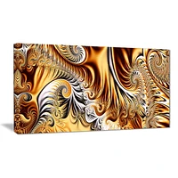 Design Art Gold And Silver Ribbons Abstract Canvas Wall Art