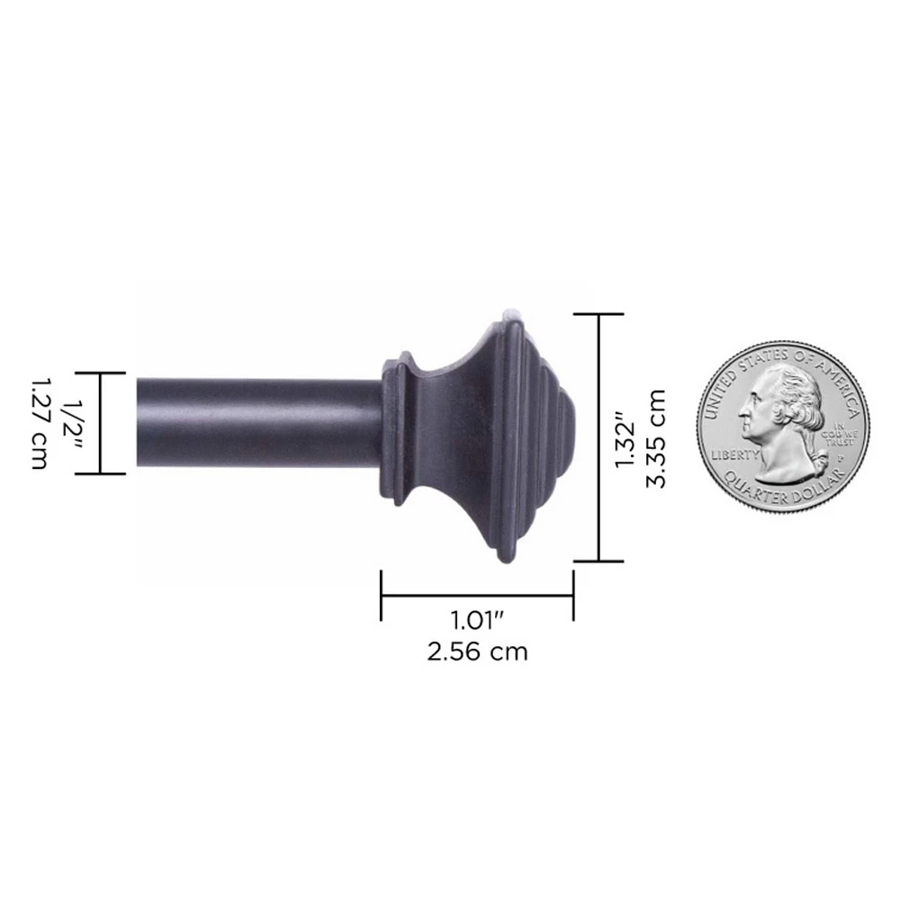 Mainstays 28"-48" Curtain Rod, 1/2 in. Diameter, 1/2 in. Diameter