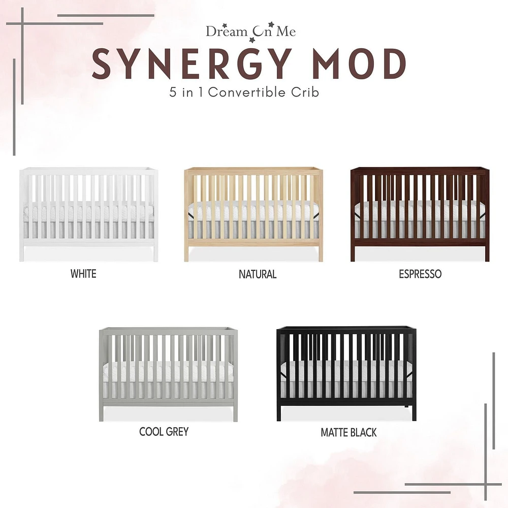 Dream On Me Synergy MOD Crib, Made with Sustainable New Zealand Pinewood