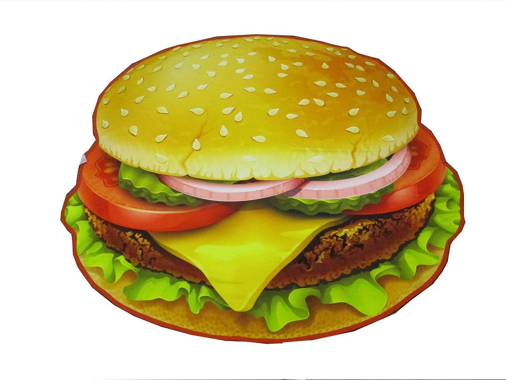 Hamburger Shaped Beach Towel