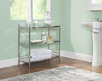 Grayton Chrome and Glass Floor Console