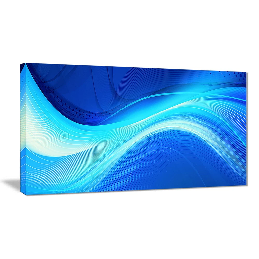 Design Art Blue Hues Abstract Art on Canvas Wall Art