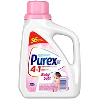 Purex 4 in 1 Baby Soft Liquid Laundry Concentrated Detergent, 1.47L, 36 Loads