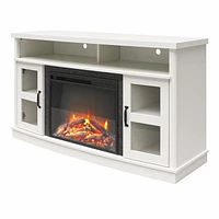 Ameriwood Home Barrow Creek Fireplace Console with Glass Doors for TVs up to 60", Black Oak