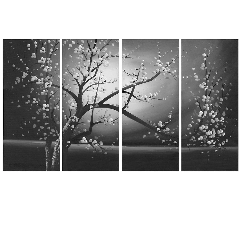 Design Art Black And White Floral Canvas Wall Art