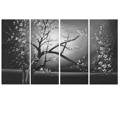 Design Art Black And White Floral Canvas Wall Art