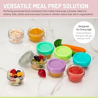 melii Glass Baby Food Freezer Jars, Snack Container with Lids, BPA Free, Microwave & Dishwasher safe