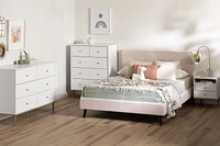 Upholstered Platform Bed and Headboard from the collection Dylane South Shore