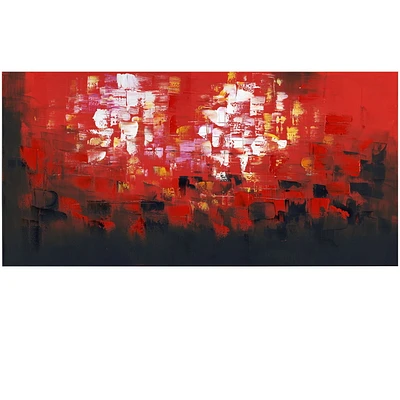 Design Art Red Abstract Canvas Wall Art