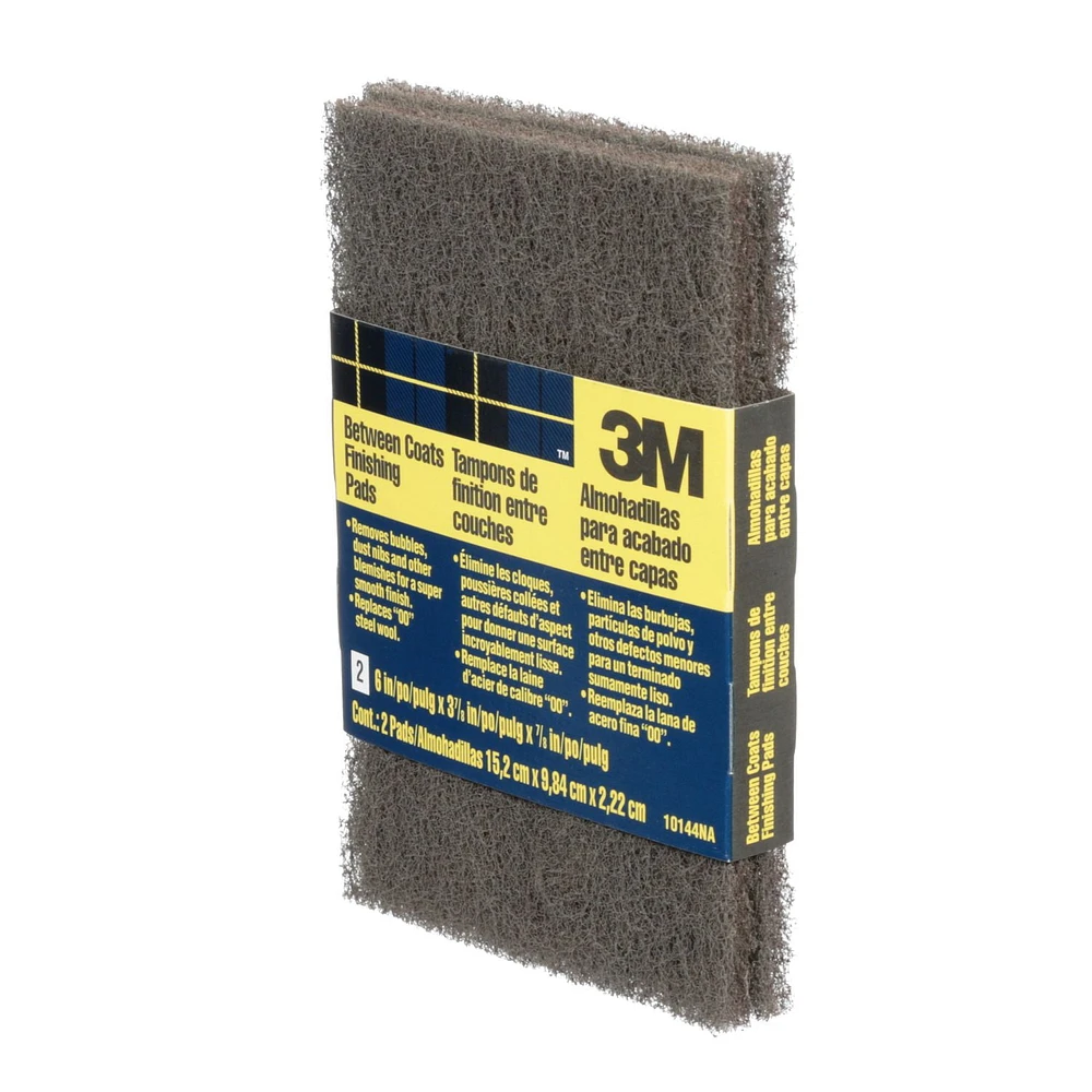 3M™ Between Coats Finishing Pads 10144NA, Open Stock, 3 3/4 in x 6 in x 5/16 in, 12/Case