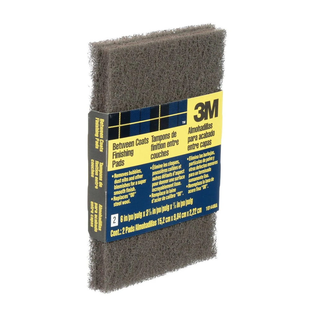 3M™ Between Coats Finishing Pads 10144NA, Open Stock, 3 3/4 in x 6 in x 5/16 in, 12/Case