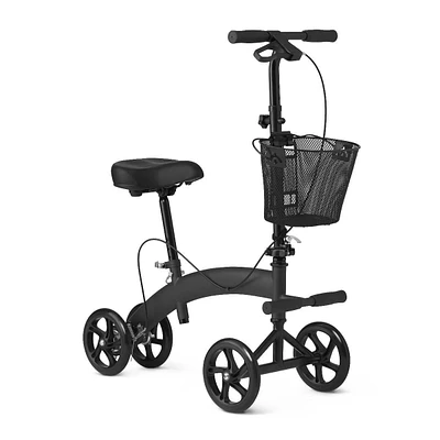 Medline Manual Seated Scooter Knee Walker, Black