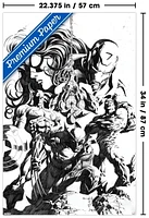 Marvel Sketch - Group Wall Poster, 14.725" x 22.375" Framed