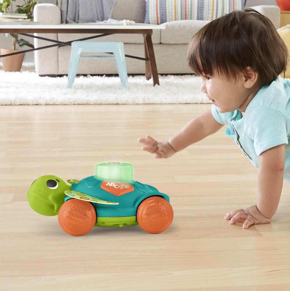 Fisher-Price Linkimals Sit-to-Crawl Sea Turtle Interactive Learning Toy with Rolling Motion for Infants