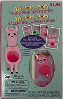 Mello Smello 16CT Pom-Pom Think Pink Valentine Kiddie Cards