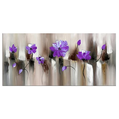 Design Art Blue Modern Flower Canvas Art