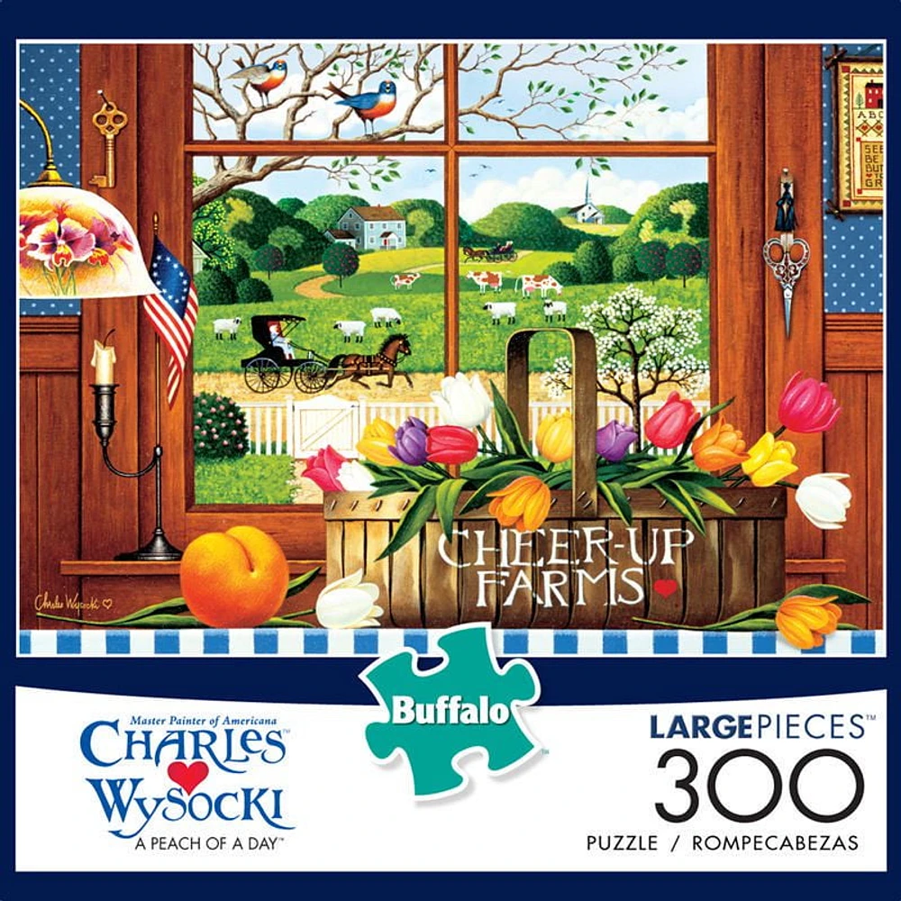 Buffalo Games Large Pieces Charles Wysocki A Peach of a Day 300 Piece Jigsaw Puzzle