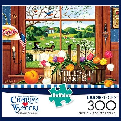 Buffalo Games Large Pieces Charles Wysocki Le puzzle A Peach of a Day en 300 pièces